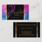 Make-upkünstler in einem Girly bunten Glitzer Visitenkarte (Vorne/Hinten)