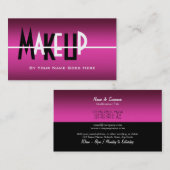 Make-upkünstler-Kosmetikrosa Schwarz-weiß Visitenkarte (Vorne/Hinten)