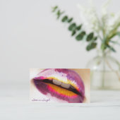 Make-upkünstler lila Lipgloss Visitenkarte (Stehend Vorderseite)