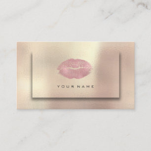 Make-upkünstler-Lippenrosa GoldRosen-städtische Visitenkarte