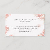 Make-upkünstler-Luxe Glitzer-Rosen-GoldEyelashes Visitenkarte (Rückseite)