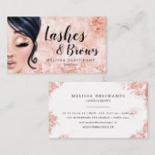 Make-upkünstler-Luxe Glitzer-Rosen-GoldEyelashes Visitenkarte (Vorne/Hinten)