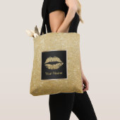Make-upkünstler-moderne GoldGlitzer-Lippen Tasche (Von Nahem)