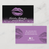 Make-upkünstler-moderner lila visitenkarte (Vorne/Hinten)