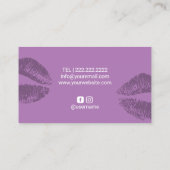 Make-upkünstler-moderner lila visitenkarte (Rückseite)