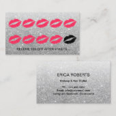 Make-upkünstler-moderner silberner Glitzer der Treuekarte (Vorne/Hinten)