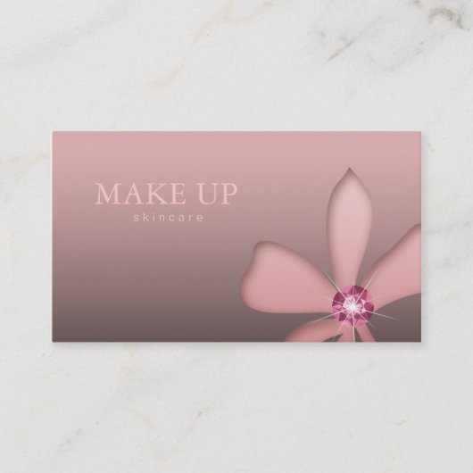 Make-upkünstler-Rosa-Blumen-Diamant Visitenkarte (Vorderseite)