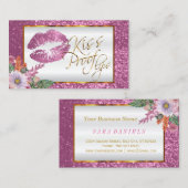 Make-upkünstler-rosa Glitzer-Kuss-Beweis-mit Visitenkarte (Vorne/Hinten)