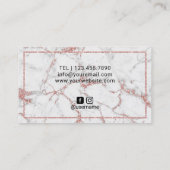 Make-upkünstler-Rosen-Goldlippenmoderner Visitenkarte (Rückseite)