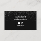 Make-upkünstler-Rosen-Goldlippensilberne Visitenkarte (Rückseite)