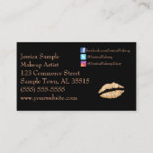 Make-upkünstler-Rosen-Goldschönheits-Lippen Visitenkarte (Rückseite)