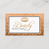 Make-upkünstler-Rosen-Goldschönheits-Lippen Visitenkarte (Vorderseite)