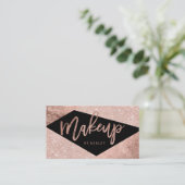 Make-upkünstler-Rosengoldfarbblocktypographie Visitenkarte (Stehend Vorderseite)