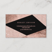 Make-upkünstler-Rosengoldfarbblocktypographie Visitenkarte (Rückseite)