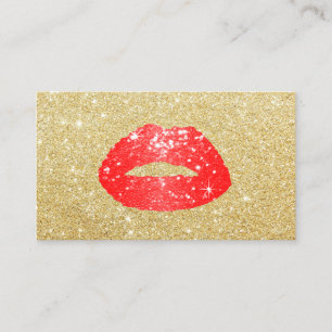 Make-upkünstler-rote Glitzer-Lippenmoderner Visitenkarte