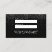 Make-upkünstler-rote Lippenschwarze Empfehlungskarte (Rückseite)