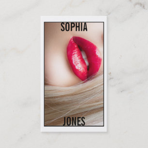 ★ Make-upkünstler-rotes LippenFoto-Geschäfts-K Visitenkarte