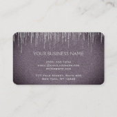 Make-upkünstler-Silber-Glitzer-Lippen mit Lila Visitenkarte (Rückseite)