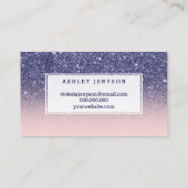 Make-upkünstler-Typografie-Marineblau-Glitterrosa Visitenkarte (Rückseite)