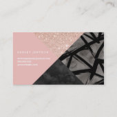 Make-upkünstler-Typografie-Rosengoldfarbblock Visitenkarte (Rückseite)