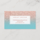 Make-upkünstler-Typografie-Rosengoldrobbin Eiblau Visitenkarte (Rückseite)