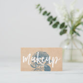 Make-upkünstler-Vintage blaue Treuekarte (Stehend Vorderseite)