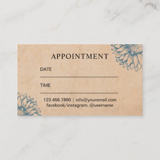 Make-upkünstler-Vintage Terminkarte (Rückseite)