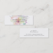 Make-upkünstler Watercolor des Chic lila Budget Mini Visitenkarte (Vorne/Hinten)