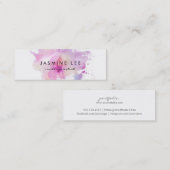 Make-upkünstler Watercolor des Chic lila Budget Mini Visitenkarte (Vorne/Hinten)