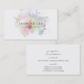 Make-upkünstler Watercolor des Chic moderner lila Visitenkarte (Vorne/Hinten)