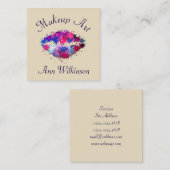 Make-uplippenspritzen der Farbkünstlerischen Quadratische Visitenkarte (Vorne/Hinten)