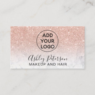 Make-uplogotypographiemarmor-Rosen-GoldGlitter Visitenkarte