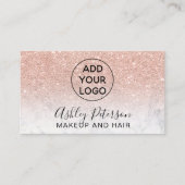 Make-uplogotypographiemarmor-Rosen-GoldGlitter Visitenkarte (Vorderseite)