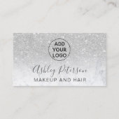 Make-uplogotypographiemarmor-Silber-Glitter Visitenkarte (Vorderseite)