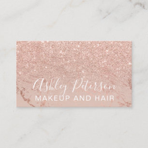 Make-upmarmortypographie erröten RosengoldGlitter Visitenkarte