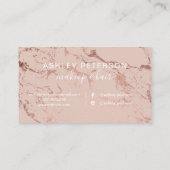 Make-upmarmortypographie erröten RosengoldGlitter Visitenkarte (Rückseite)