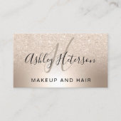 Make-upmonogrammskript Chic-GoldGlitter metallisch Visitenkarte (Vorderseite)