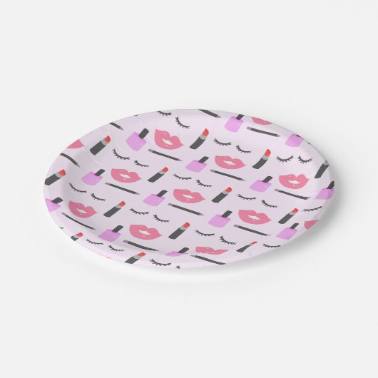 Make-upmuster Pappteller (Schrägansicht)