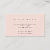Make-upnamenstypographie erröten Perle Nacre Visitenkarte (Rückseite)