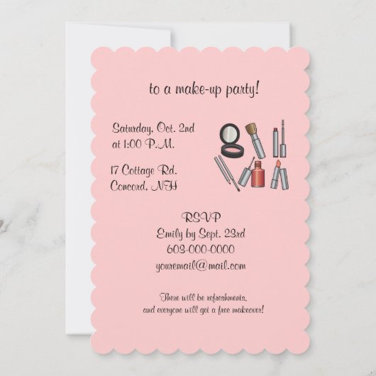 Make-upParty Einladung (Rückseite)
