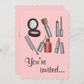 Make-upParty Einladung (Vorne/Hinten)