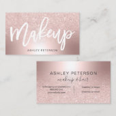 Make-upRosengoldGlitter ombre metallische Folie Visitenkarte (Vorne/Hinten)