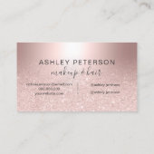 Make-upRosengoldGlitter ombre metallische Folie Visitenkarte (Rückseite)
