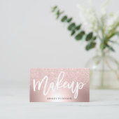 Make-upRosengoldGlitter ombre metallische Folie Visitenkarte (Stehend Vorderseite)