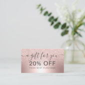 Make-upRosengoldGlitter ombre metallisches Rabattkarte (Stehend Vorderseite)