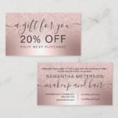 Make-upRosengoldGlitter ombre metallisches Rabattkarte (Vorne/Hinten)