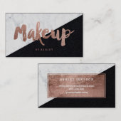 Make-upRosengoldtypographiemarmor-Farbblock Visitenkarte (Vorne/Hinten)