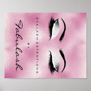 Make-upschönheits-Salon-Namen-Silber-Glitzer-Rosa Poster