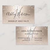 Make-upskript Confetti Chic-GoldGlitter metallisch Visitenkarte (Vorne/Hinten)