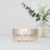 Make-upskript Confetti Chic-GoldGlitter metallisch Visitenkarte (Stehend Vorderseite)